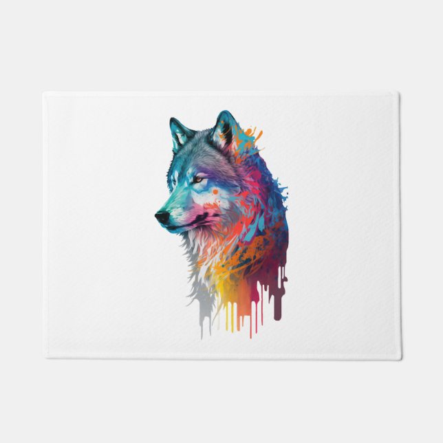 Paillasson Loup coloré (Devant)