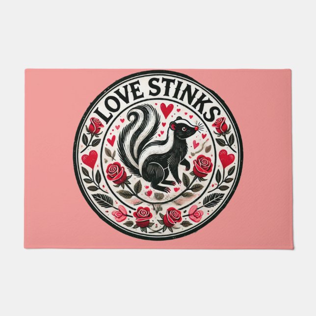 Paillasson Love Stinks Skunks Saint-Valentin (Devant)