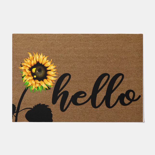 Paillasson Love Sunflower Porte, Tournesol Citations Mat (Devant)
