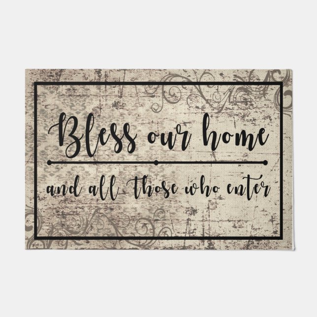 Paillasson Lovely Quotes Mat, Bless this Home Rug  (Devant)