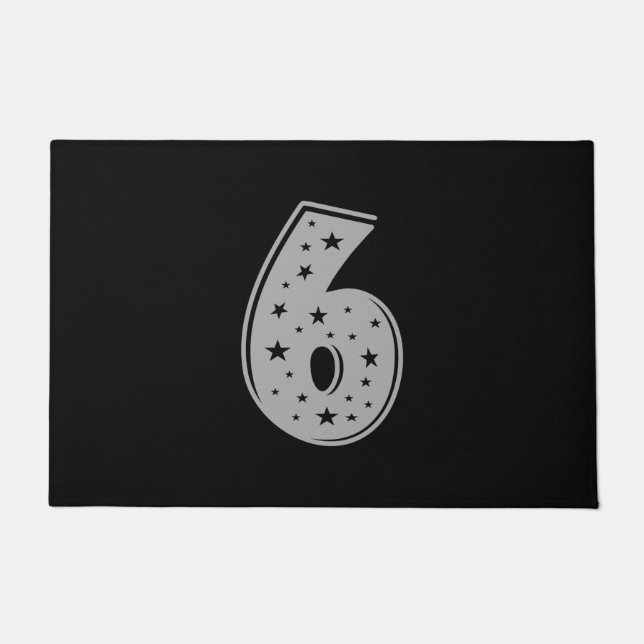 Paillasson Lucky Numéro 6 Joyeux anniversaire (Devant)