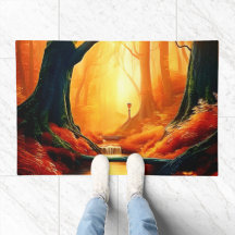 Lumière dorée de la forêt enchantée