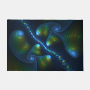 Paillasson Lumières de l'Imaginaire Abstrait Bleu Vert Jaune