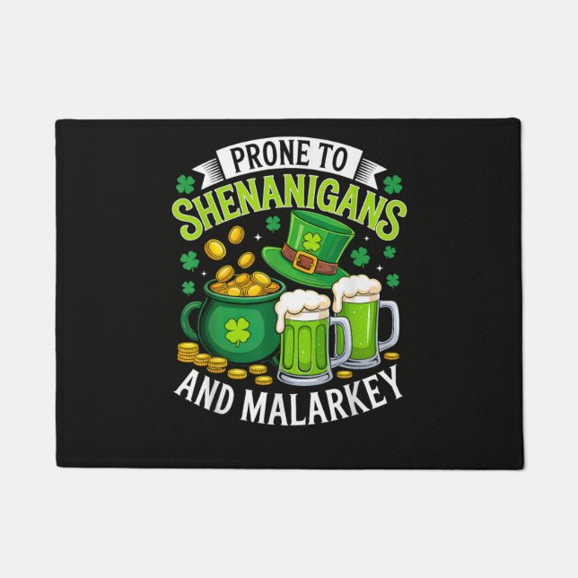 Paillasson Lutin Irlandais St Patrick Prone à Shenanigans  (Devant)