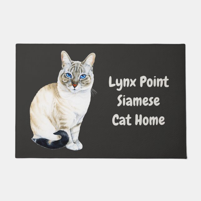 Paillasson Lynx Point Siamese Chat Personnalisé (Devant)