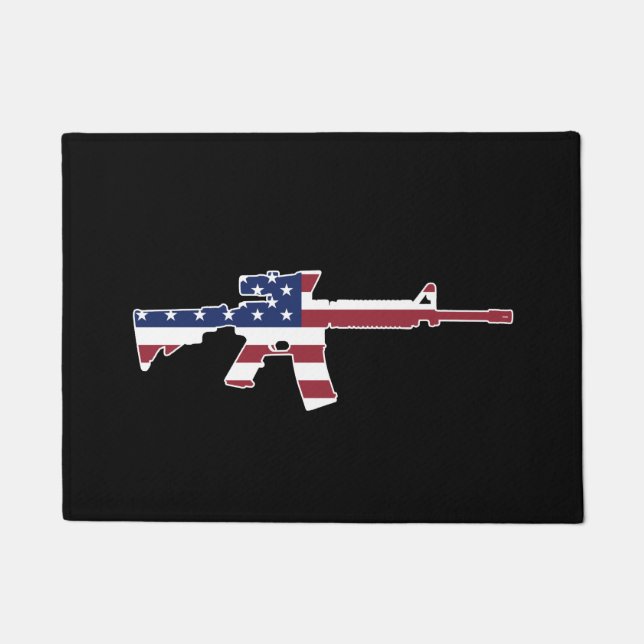 Paillasson M4 et drapeau américain (Devant)