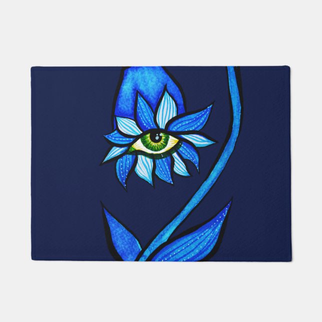 Paillasson Macabre Witchy Fleur oeil Déplaisant Éffrayant ble (Devant)