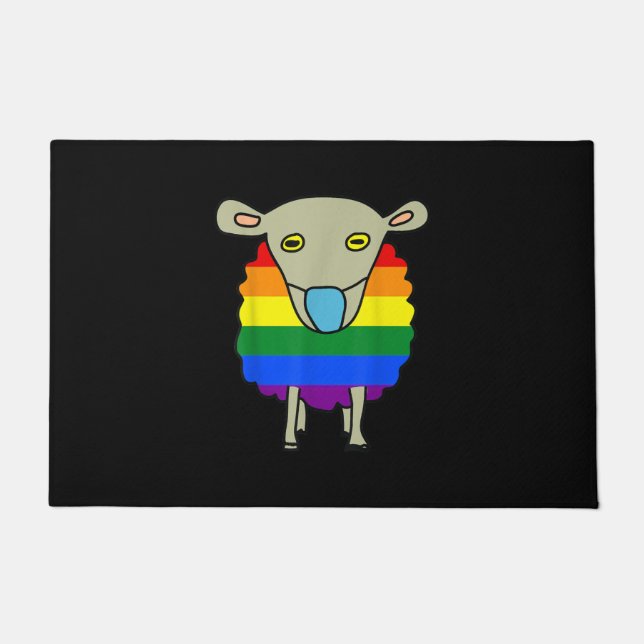 Paillasson Mâchoires à masques | Moutons colorés présents (Devant)