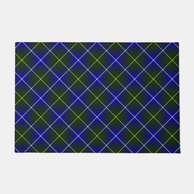 Paillasson Macneil de Barra tartan bleu vert plaid (Devant)
