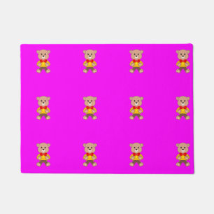 Paillasson Magenta rose moderne nounours