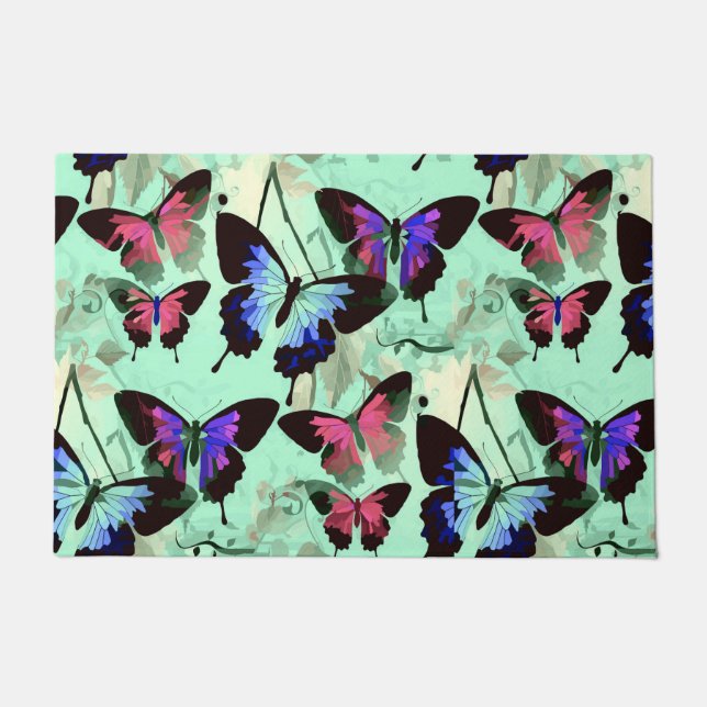 Paillasson Magnifique royaume fantastique Morpho Aqua Butterf (Devant)