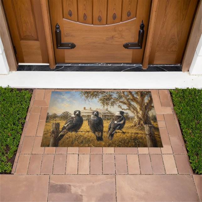 Paillasson Magpies in the outback (De plein air)
