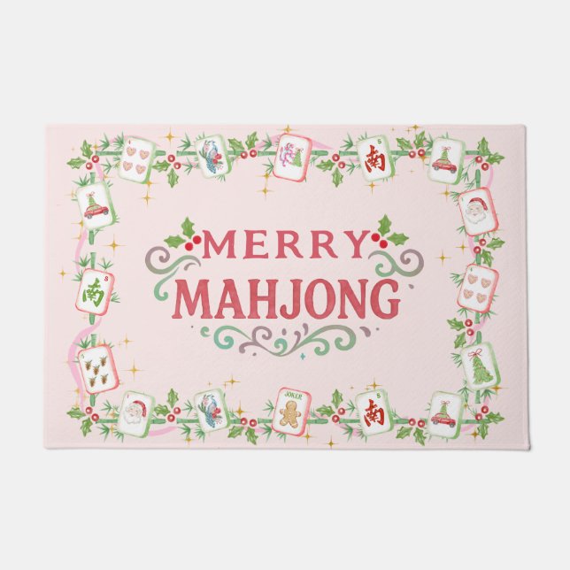 Paillasson Mahjong Joyeux Noël (Devant)