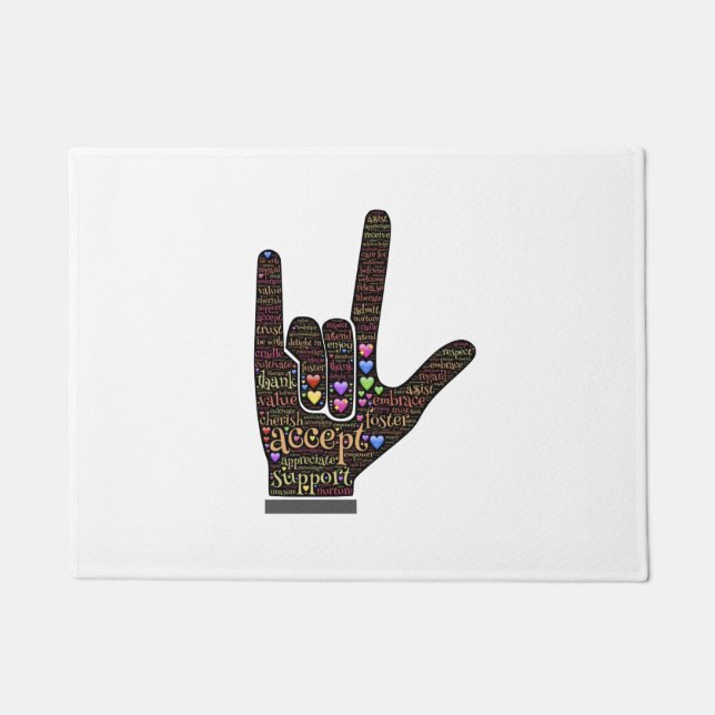 Paillasson Main avec le texte inspiré (Devant)