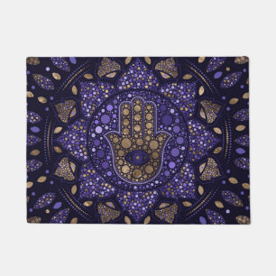 Paillasson Main de Hamsa à Fatima à Lotus mandala