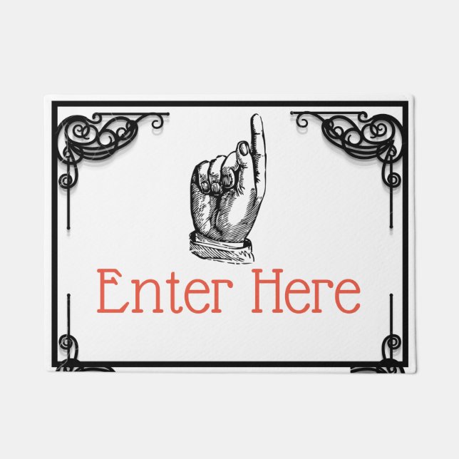 Paillasson Main victorienne vintage pointée (Devant)