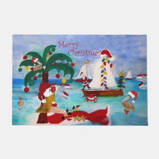 Paillasson Maison côtière de Noël nautique