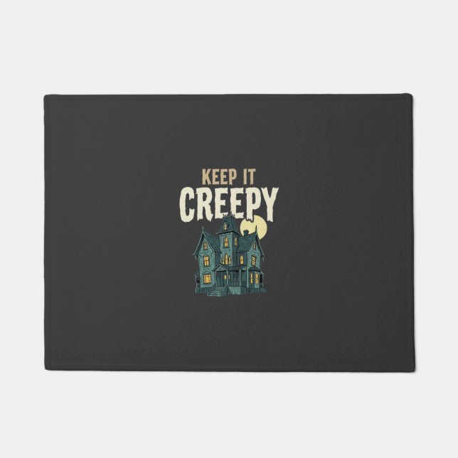 Paillasson Maison Hantée Creepy Design Halloween_1 (Devant)