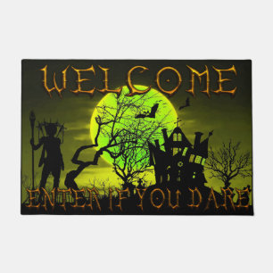Paillasson Maison hantée Halloween Bienvenue Entrez Si vous O
