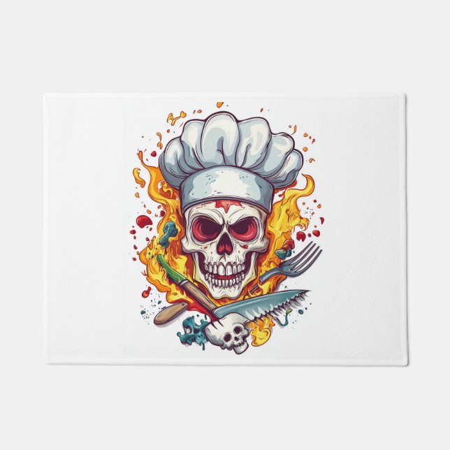 Paillasson Maître de cuisine Skull Chef (Devant)