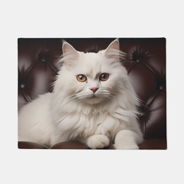 Paillasson Majestic white cat (Devant)