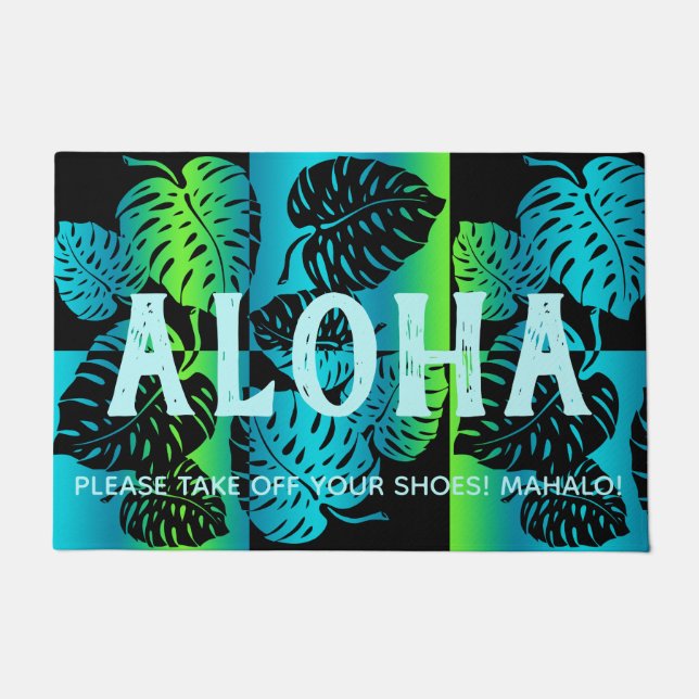 Paillasson Makua Monstera Tropical Hawaiian Stried Blend (Devant)