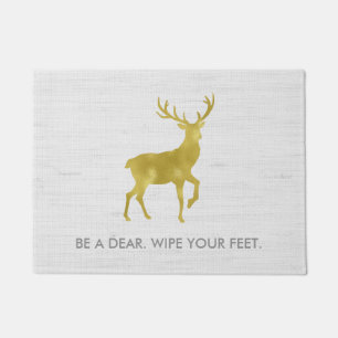 Paillasson Mâle de cerfs communs d'or sur le chiffon de toil