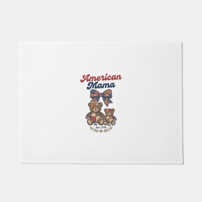 Paillasson Mama Américaine Ours Patriote Patchwork Vector Des (Devant)