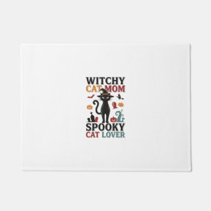 Paillasson Maman chat Halloween Design vintage sorcière amate