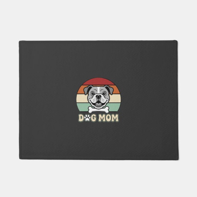 Paillasson Maman Chien Rétro Bulldog Vector (Devant)