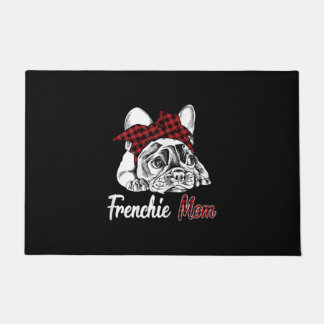 Paillasson maman frenchie | bulldog français avec plaid rouge