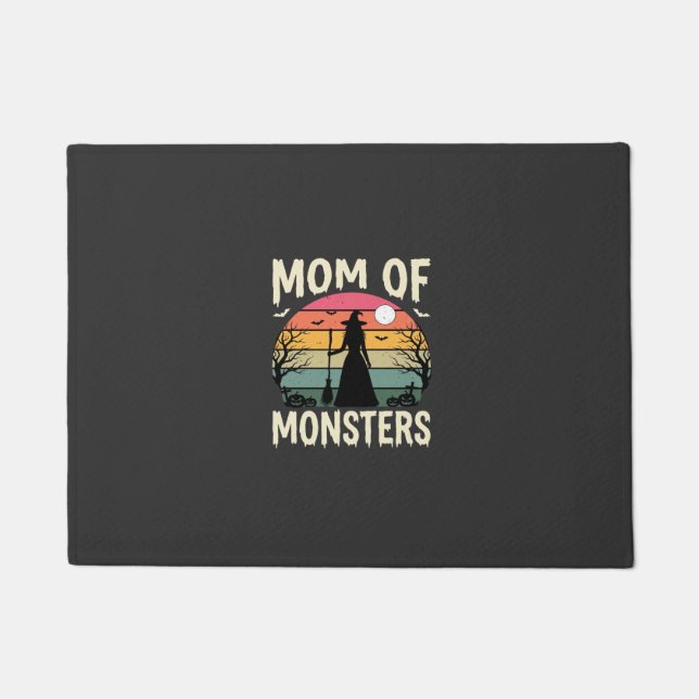 Paillasson Maman Halloween de monstres sorcière Sunset (Devant)