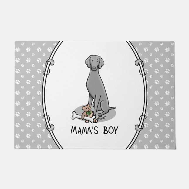 Paillasson Mama's Boy Weimaraner (gris 1) jouets chien maman  (Devant)