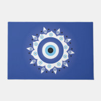 Mandala Grec Mal Oeil Bleu Blanc