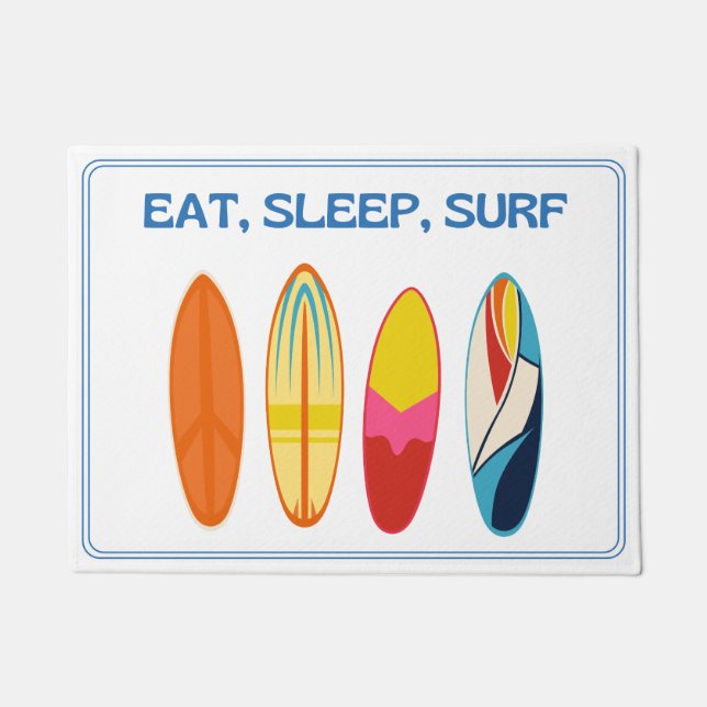 Paillasson Manger, Dormir, Surfer - Vie de Plage (Devant)