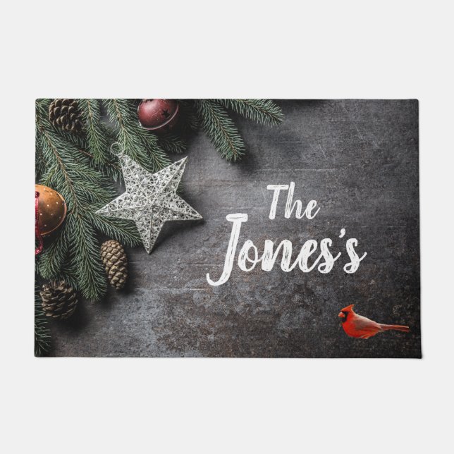 Paillasson Manteau de portes personnalisées inspiré Noël (Devant)
