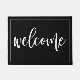 Paillasson Manuscrit blanc bienvenu