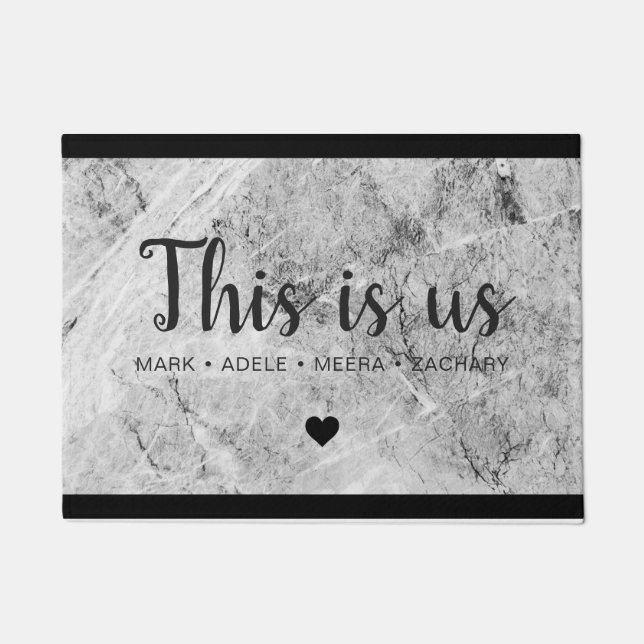 Paillasson Marble Print This Is Us Heart (Devant)
