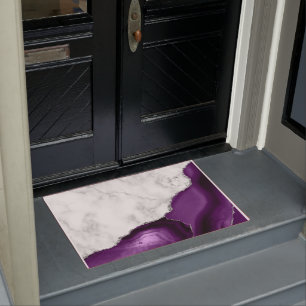 Paillasson Marbre blanc Agate violet Parties scintillant en a