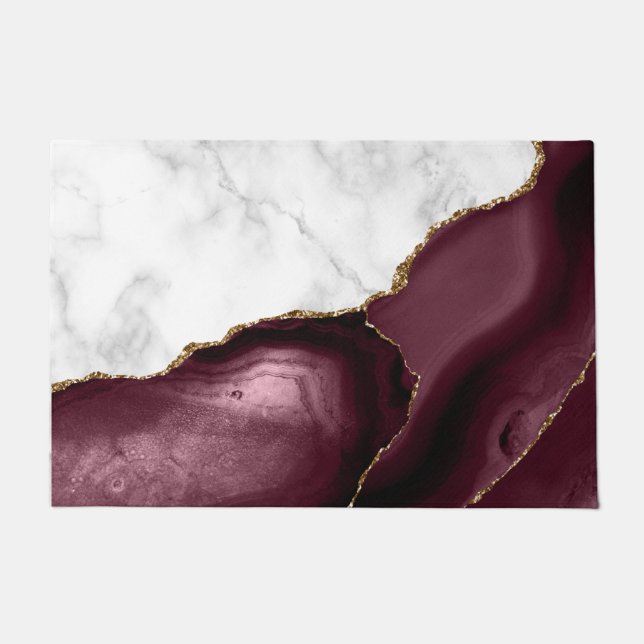 Paillasson Marbre blanc doré Bourgogne Agate (Devant)