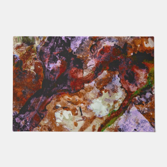 Paillasson Marbre de cristal de quartz de feu Abstrait (Devant)