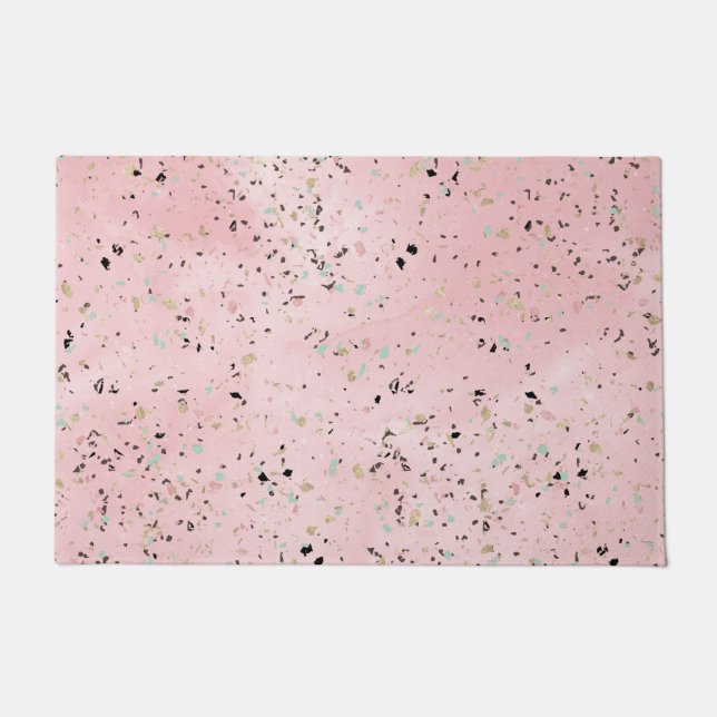 Paillasson Marbre rose et or Terrazzo (Devant)