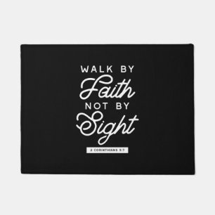 Paillasson "Marcher par la foi" Bible Verse Typographie Desig