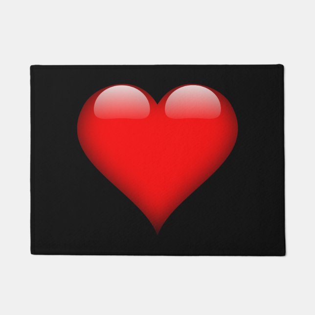 Paillasson Mariage Amour Tendance Cœur Rouge (Devant)