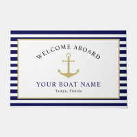 Marine nautique Gold Welcome Aboard Nom du bateau 