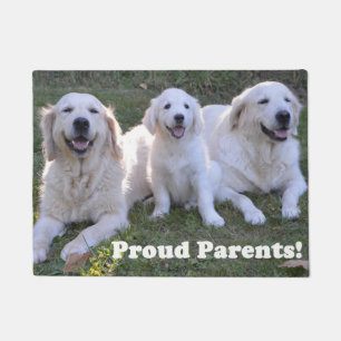Paillasson Marionnette Golden Retriever avec des parents fier