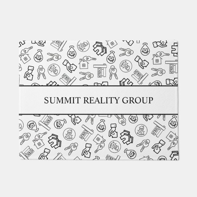 Paillasson Marketing QR Code immobilier moderne (Devant)