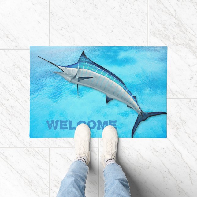 Paillasson Marlin Blue Water Sport Poisson Bienvenue (Intérieur)