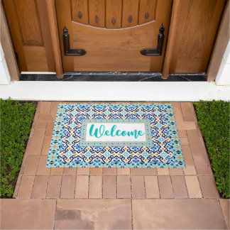 Paillasson maroc carrelage inspiré Design mat de bienvenue