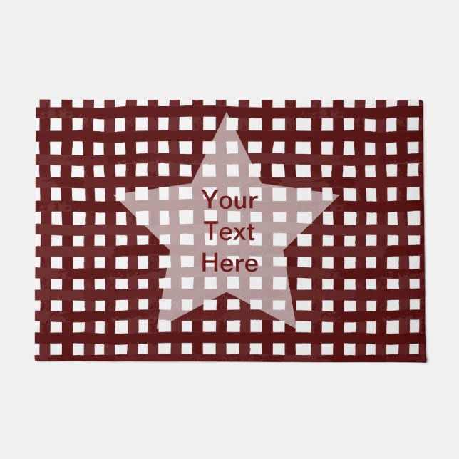Paillasson Maroon check & white Star (Devant)